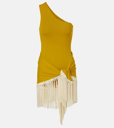 Taller Marmo Yacare Swimsuit And Beach Cover-up Set In Gold