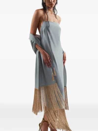 Taller Marmo Zizi Stole Schal Mit Fransen In Blue