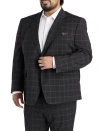 Tallia Big & Tall Windowpane Suit Jacket In Black