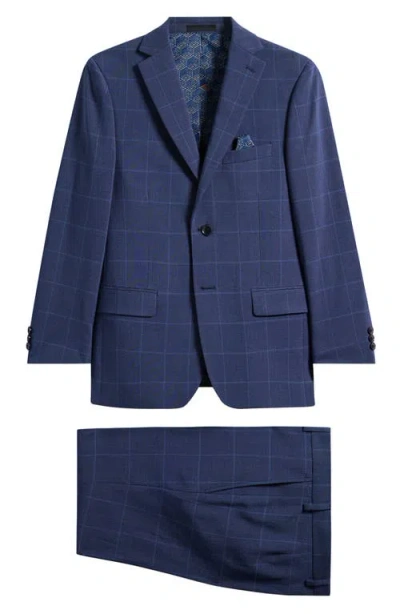 Tallia Kids' Blue Windowpane Stretch Suit