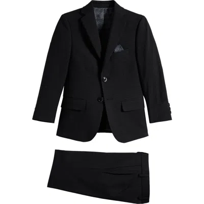 Tallia Kids' Dark Grey Check Two-piece Suit In Black
