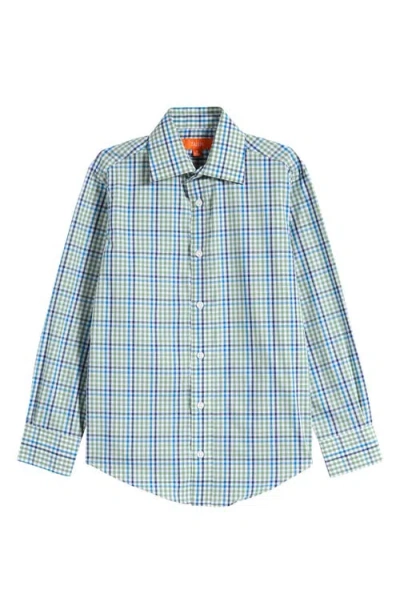 Tallia Kids' Gingham Dress Shirt In Blue/green