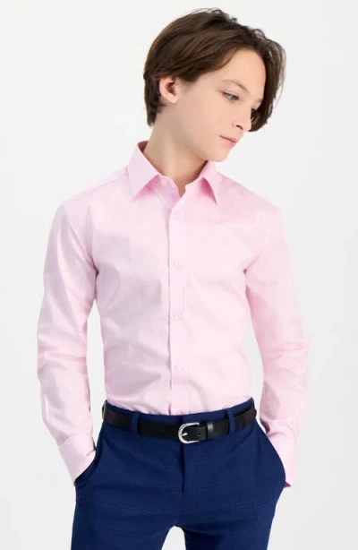 Tallia Kids' Pink Stretch Cotton Blend Dress Shirt
