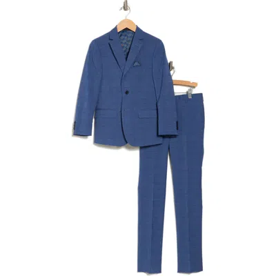 Tallia Kids' Plaid Suit In Blue