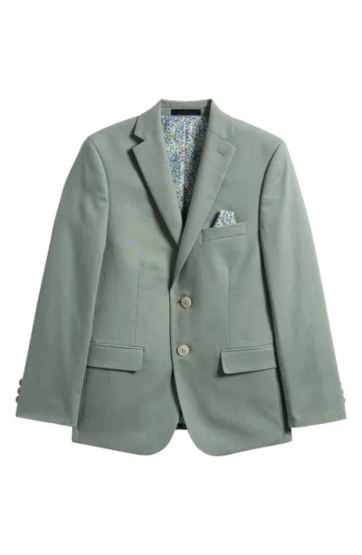 Tallia Kids' Solid Green Linen Blend Suiit Jacket