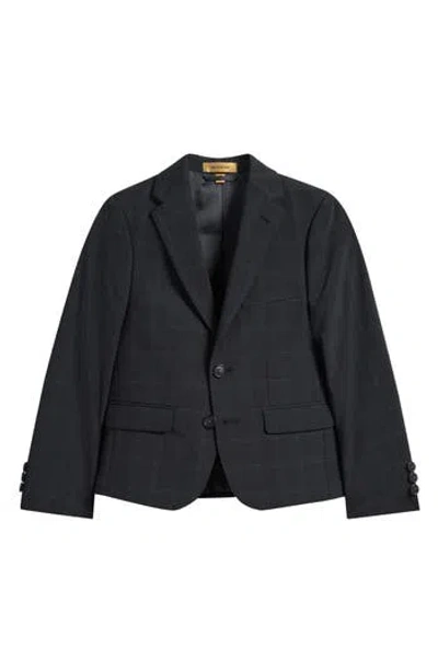 Tallia Kids' Windowpane Check Wool Blend Blazer In Black
