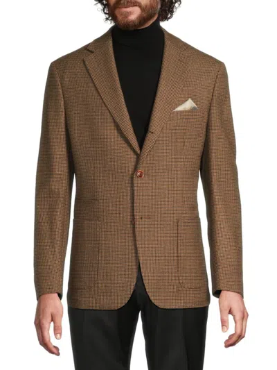 Tallia Men's Houndstooth Wool Blend Slim Fit Sport Coat In Brown