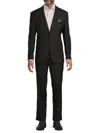 Tallia Men's Mini Grid Wool Blend Slim Fit Suit In Black