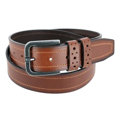 Tallia Men's Perforated Keeper Belt In Green