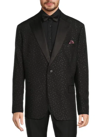 Tallia Men's Shimmer Blazer In Black Silver