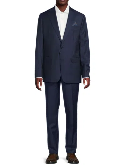 Tallia Men's Striped Wool Blend Suit In Blue