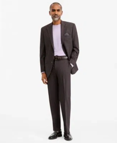 Tallia Mens Classic Fit Brown Blue Check Suit Separates In Brown,blue