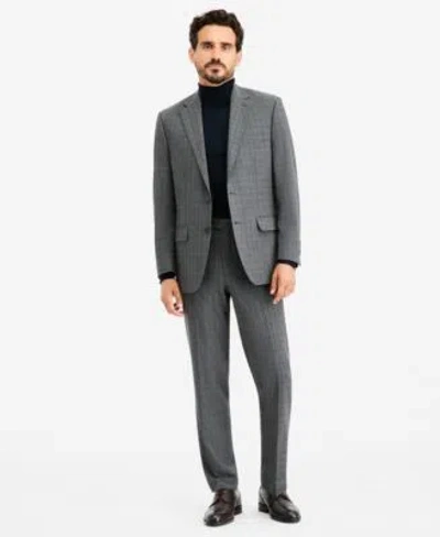 Tallia Mens Classic Fit Gray Blue Check Suit Separates In Grey,blue