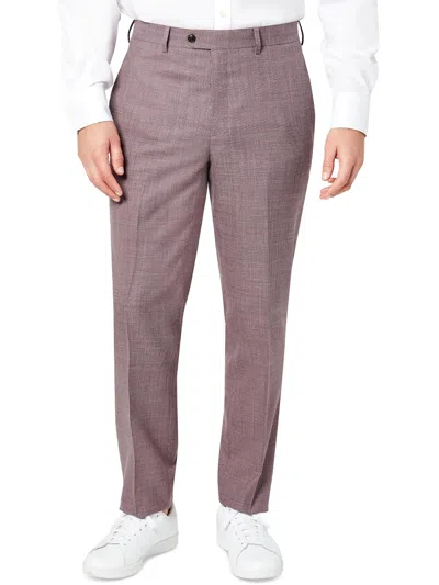 Tallia Mens Wool Blend Office Dress Pants In Purple