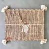 Tallo De Olivo Rectangular Placemat With Tassels In Brown