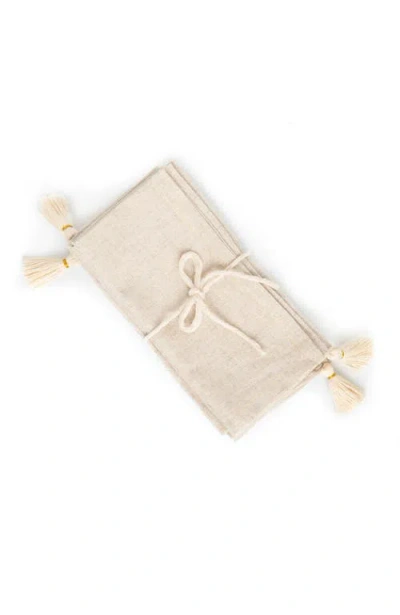 Tallo De Olivo Tassel Napkins Set Of 4 In Natural
