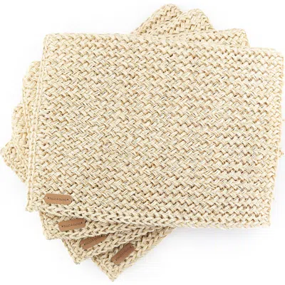 Tallo De Olivo White Placemat With Golden Thread In Neutral