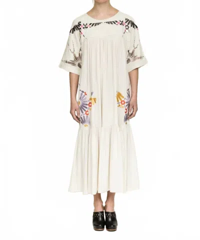 Tallulah & Hope Zoe Embroidered Midi Dress In White