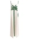 Tallulah Maxi Dress With Green Palm Tree Graphic In White