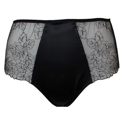 Tallulah Love Women's Black Midnight Rose High-waisted Brief