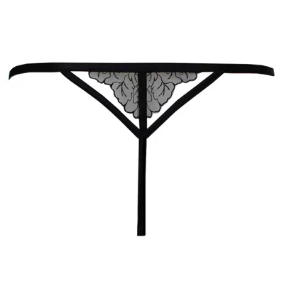 Tallulah Love Women's Black Midnight Rose Thong