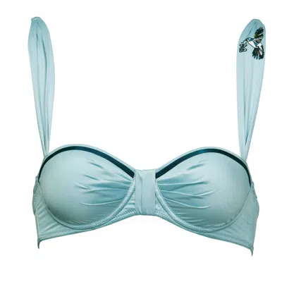 Tallulah Love Women's Blue Hummingbird Balcony Bra