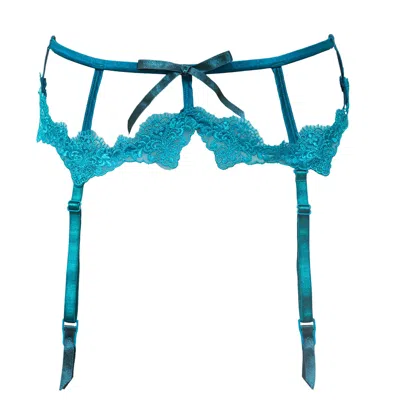 Tallulah Love Women's Blue Opulent Lace In Peacock Suspender