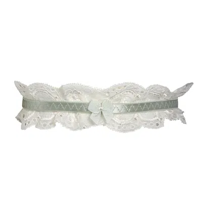 Tallulah Love Women's Neutrals / White Pearl Lace Bridal Garter