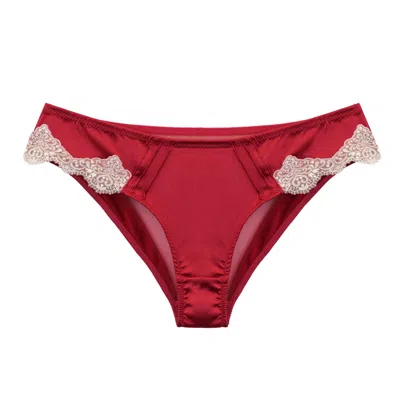 Tallulah Love Women's Opulent Lace Brief -berry Red