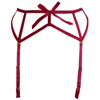Tallulah Love Women's Opulent Lace Strappy Suspender - Valentines Red
