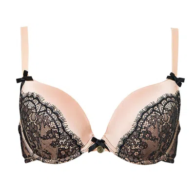 Tallulah Love Women's Rose Gold Chantilly Blush Push-up Bra