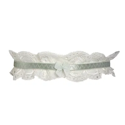 Tallulah Love Women's White / Blue Blushing Bridal Garter