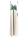Tallulah Maxi Dress With Green Palm Tree Graphic In White