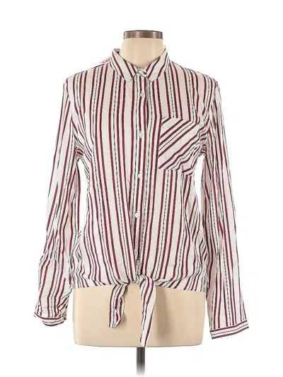 Pre-owned Tally Weijl Long Sleeve Blouse In Burgundy