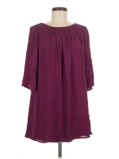 Pre-owned Talula 3/4 Sleeve T-shirt In Burgundy