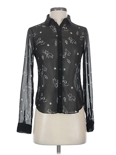 Pre-owned Talula Long Sleeve Blouse In Black