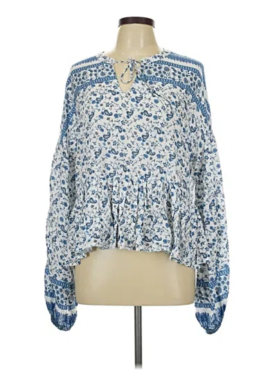 Pre-owned Talula Long Sleeve Blouse In Blue