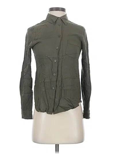 Pre-owned Talula Long Sleeve Button Down Shirt In Green
