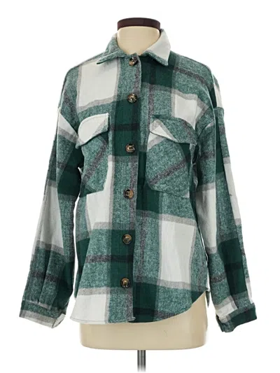 Pre-owned Talula Long Sleeve Button Down Shirt In Green