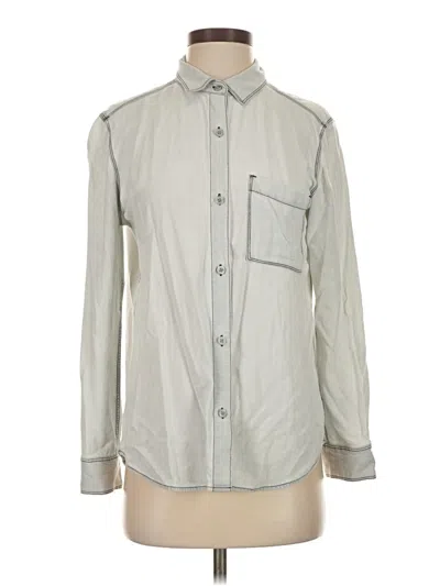 Pre-owned Talula Long Sleeve Button Down Shirt In Silver