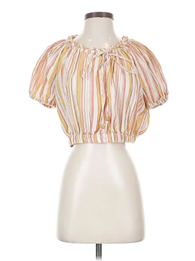 Pre-owned Talula Tube Top Yellow Ruffles Neckline Tops
