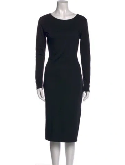 Pre-owned Talulah Bateau Neckline Midi Length Dress In Black