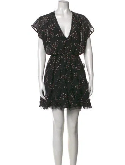 Pre-owned Talulah Floral Print Mini Dress In Black