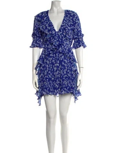 Pre-owned Talulah Floral Print Mini Dress In Blue