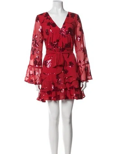 Pre-owned Talulah Floral Print Mini Dress W/ Tags In Red