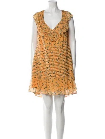 Pre-owned Talulah Floral Print Mini Dress In Yellow