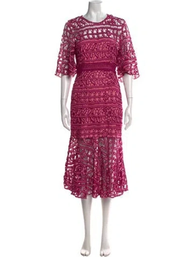 Pre-owned Talulah Lace Pattern Midi Length Dress In Pink