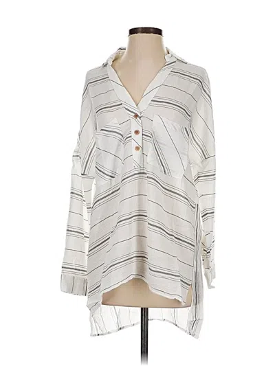 Pre-owned Talulah New York Long Sleeve Blouse In Silver