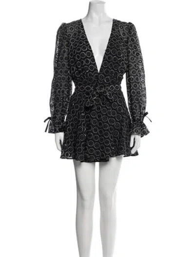 Pre-owned Talulah Patterned Mini Dress In Black