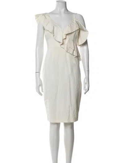 Pre-owned Talulah V-neck Knee-length Dress In Neutral